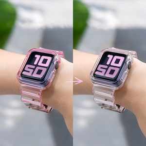 Silicone Band Strap Bracelet Case Strap Light Set for Apple Watch 40mm - Blue