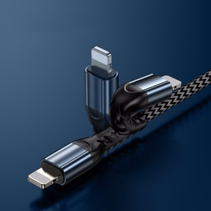 USB-kaapeli Joyroom N10 harmaa Lightning (sarja 3 kpl: 25cm / 120cm / 200cm)