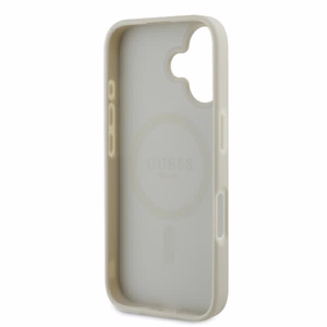 Guess Peony Script Logo MagSafe iPhone 16 Suojakuori - Valkoinen