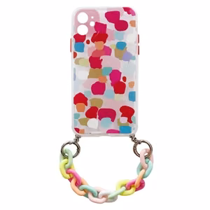 Väri Chain Case geeli joustava joustava kotelo kansi ketju riipus iPhone 8 Plus / iPhone 7 Plus monivärinen