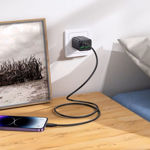 Puhelinlaturi Hoco 2 x USB C + 2 x USB A QC3.0 PD 3A 20W + kaapeli USB C - Lightning N55 musta