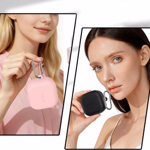 Tech-Protect Silikoninen Hook Suojakuori Samsung Galaxy Buds 4 / 4 Prolle - Musta