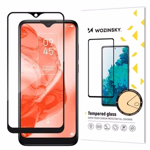 Wozinsky Super Durable Full Glue karkaistu koko näytön lasi TCL 205:lle, yhteensopiva suojakuoren kanssa, mustalla kehyksellä