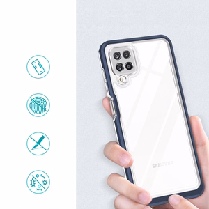 Kirkas 3in1 Asia Samsung Galaxy A22 4G kehys geelisuojus sininen