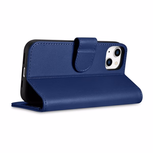 iCarer Lompakko Kotelo 2in1 Cover iPhone 14 Plus Anti-RFID Nahka Flip Case Sininen (WMI14220727-BU)