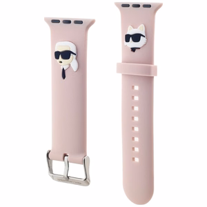 Karl Lagerfeld Apple Watch 38/40/41mm Vaaleanpunainen Hihna 3D Kumi Karl & Choupette