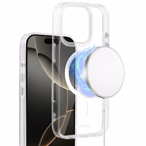 Liavec Glossy Magsafe Kirkas Suojakuori iPhone 16 Pro Max:lle valkoinen