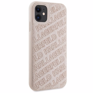 Karl Lagerfeld Quilted K Pattern -suojakuori iPhone 11 / Xr:lle - vaaleanpunainen