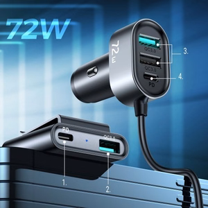 Joyroom JR-CL05 autolaturi, 72W, 2xUSB-C PD ja 3xUSB-A QC3.0, 1,5m, musta