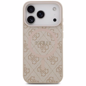 Guess 4G Ring Classic Logo MagSafe-suojakuori iPhone 17 Pro:lle - vaaleanpunainen