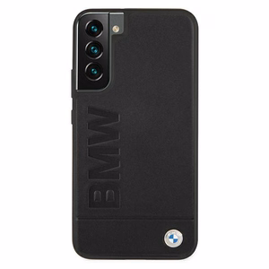 BMW Signature Logo Imprint Kotelo Samsung Galaxy S22+ - musta