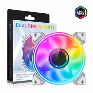 GameMax DUAL RING INFINITY WH – kotelotuuletin, valkoinen