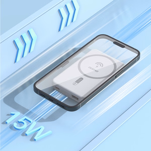 Dudao K14S USB-A / USB-C / MagSafe-yhteensopiva langaton varavirtalähde 20W 5000mAh - valkoinen