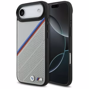 BMW M Tricolor Metal Logo MagSafe Suojakuori iPhone 17 Air:lle - Harmaa