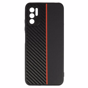 Tel Protect CARBON Suojakuori Xiaomi Redmi Note 10 5G:lle musta punaisella raidalla