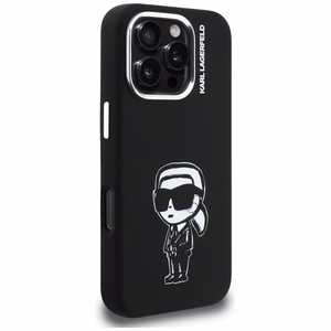 Karl Lagerfeld Silikoninen Karl Sketch MagSafe Suojakuori iPhone 16 Pro Max:lle - Musta