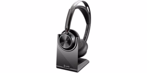 HP Poly Voyager Focus 2-M USB-C-C -kuulokkeet USB-C/A-adapteri latausteline