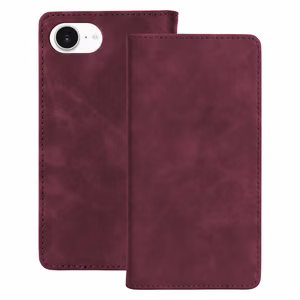 Smart Suede -kuori mallille iPhone 16e / 17e, viininpunainen