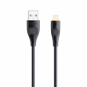 T-PHOX KAAPELI X-LITE LIGHTNING MUSTA 1M 3A