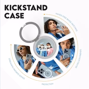 CARE by PanzerGlass Feature Kickstand suojakuori iPhone 16 Pro Max 6.9' hopea/hopea MagSafe 1328