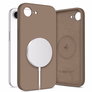 Tech-Protect Silicone MagSafe suojakuori iPhone 16e / 17e:lle ruskea