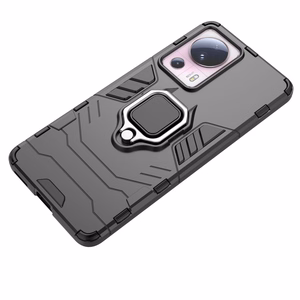 Ring Armor panssari Suojakuori Xiaomi 13 Litelle Magneettinen pidike sormusrengas musta