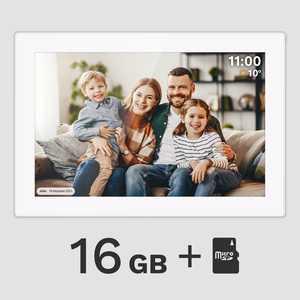 Kruger&Matz FRAMEO Wi-Fi 10,1 tuuman digitaalinen valokuvakehys, valkoinen