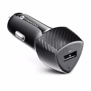 Autolaturi Forcell F-Energy Carbon USB A QC3.0 3A 18W CC50-1A musta