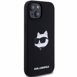 Karl Lagerfeld Silicone Choupette Head MagSafe silikoninen suojakuori iPhone 15 Plus / 14 Plus:lle - musta