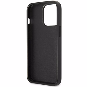 Guess GUHCP13LP4TPK iPhone 13 Pro / 13 6.1" musta/musta kova Suojakuori 4G Triangle Logo Cardslot