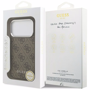 Guess 4G Classic Logo MagSafe Suojakuori iPhone 17 Pro Max:lle - Ruskea