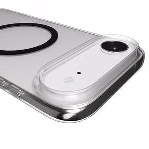 Puro Lite Mag TPU+PC suojakuori MagSafe-yhteensopiva iPhone 17 Air:lle - läpinäkyvä mustalla renkaalla