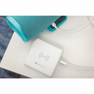 Monitoimilaturi Forcell F-Energy 4in1 2 x USB A + USB C 15W + Varavirtalähde 8000mAh + langaton lataus valkoinen