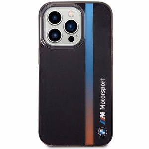 BMW BMHCP14L22HVGV Suojakuori iPhone 14 Pro 6.1" musta/musta IML Tricolor Stripe