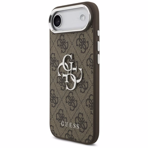 GUESS suojakuori iPhone 17 Air GUHCP17MP4G4SMCW (4G PU-nahkakuori isolla 4G- ja Classic-logolla sekä hopeisella metallikameran kehyksellä) ruskea