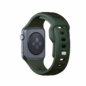 3mk-silikoniranneke Apple Watchille, 42/44/45/46/49 mm, tummanvihreä, suuri koko