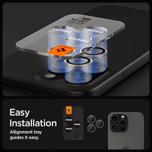 Spigen Optik.tR EZ Fit kameran Näytönsuoja iPhone 14 Pro / Pro Max / 15 Pro / Pro Maxille - Natural Titanium 2 kpl