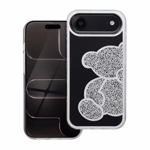 Suojakuori iPhone 17 AIR:lle Teddy Bear hopeinen