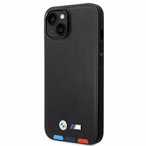 Kotelo BMW BMHCP14M22PTDK iPhone 14 Plus 6.7 "musta / musta nahka leima Tricolor".