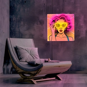 Neon ART LED POWER WOMAN keltainen-violetti FLA02 Forever Light