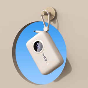 Dudao K14 10000mAh tehopankki USB-C / Lightning-kaapeleilla - beige