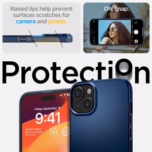 Spigen Thin Fit iPhone 15 Plus Suojakuori - Sininen
