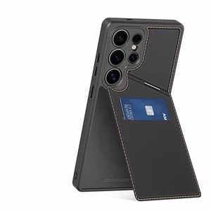 Dux Ducis Rafi II Suojakuori Samsung Galaxy S25 Ultralle jalustalla ja lompakolla - Musta