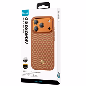 Benks Magnetic Armor Pro Armor Grid Kevlar metallikehyksinen suojakuori 600D (C.K.FL.AP.GD.F069) Iphone 17 Pro -puhelimelle, oranssi