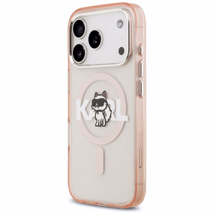 KARL LAGERFELD suojakuori iPhone 17 Pro MagSafe-yhteensopiva (KLHMP17LHGCHGKBP, IML Choupette Sketch Logo) pinkki