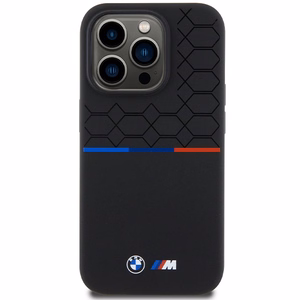 BMW M Silikoninen Pattern MagSafe Suojakuori iPhone 15 Pro:lle - musta
