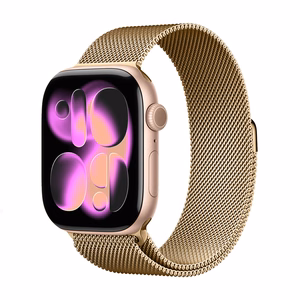 Crong Milano Steel -milanolaisranneke ruostumattomasta teräksestä Apple Watchille 44/45/46/49 mm, ruusukulta