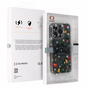 TEL PROTECT Joulu Suojakuori iPhone 13 Pro:lle Design 3 läpinäkyvä