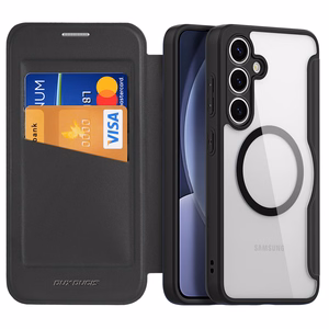 Dux Ducis Skin X Pro Suojakuori Samsung Galaxy S25+:lle MagSafella ja lompakolla - Musta