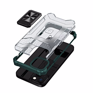 Crystal Ring Case Kickstand Kova Rugged Cover iPhone 13 mini vihreä